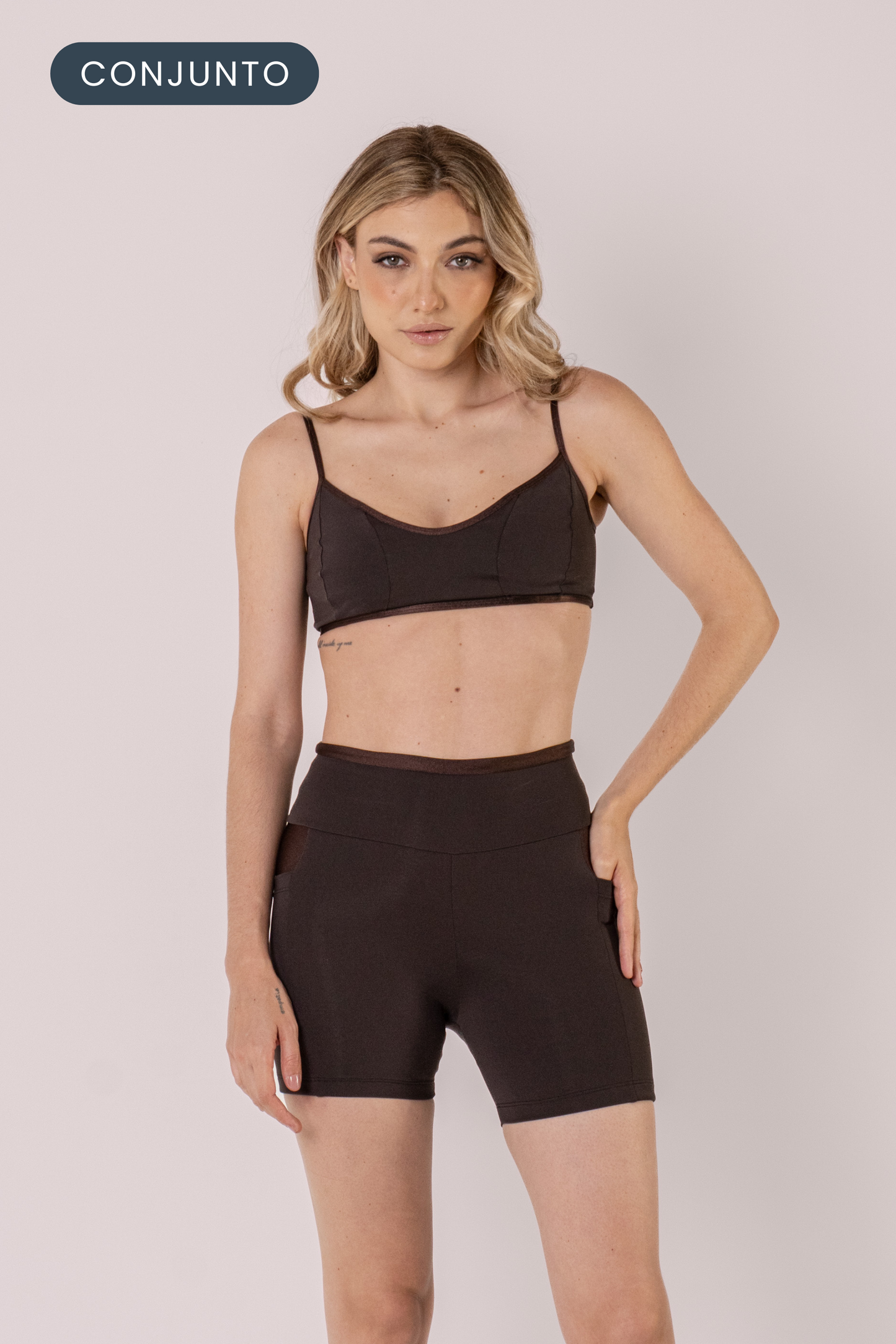 Conjunto Short Move + Top Slim Brown