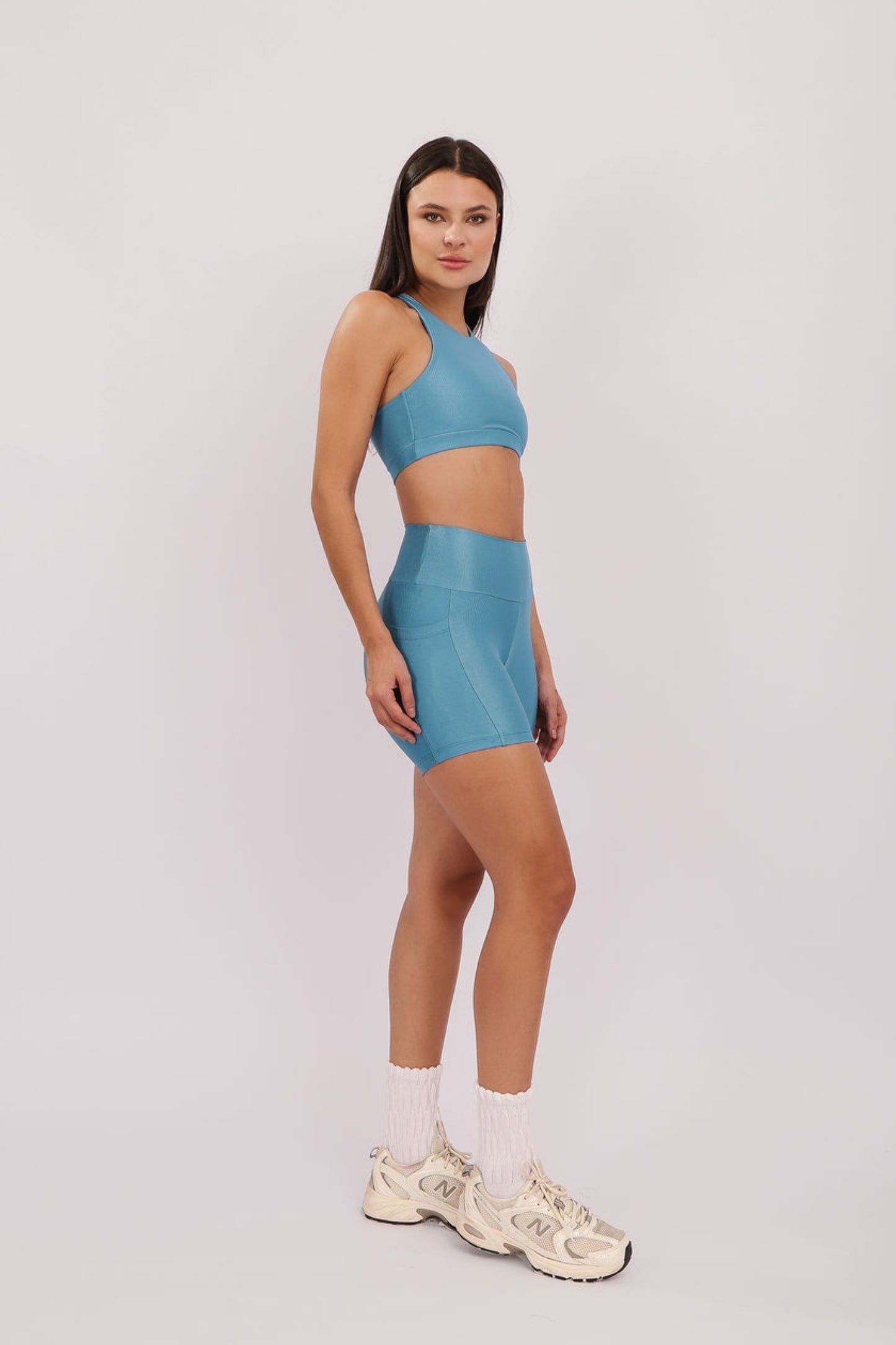 Conjunto Top Laced + Short Pocket Ocean