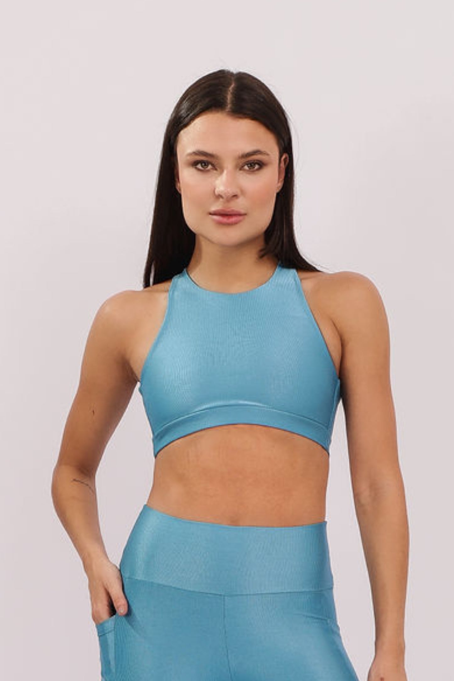 Conjunto Top Laced + Short Pocket Ocean