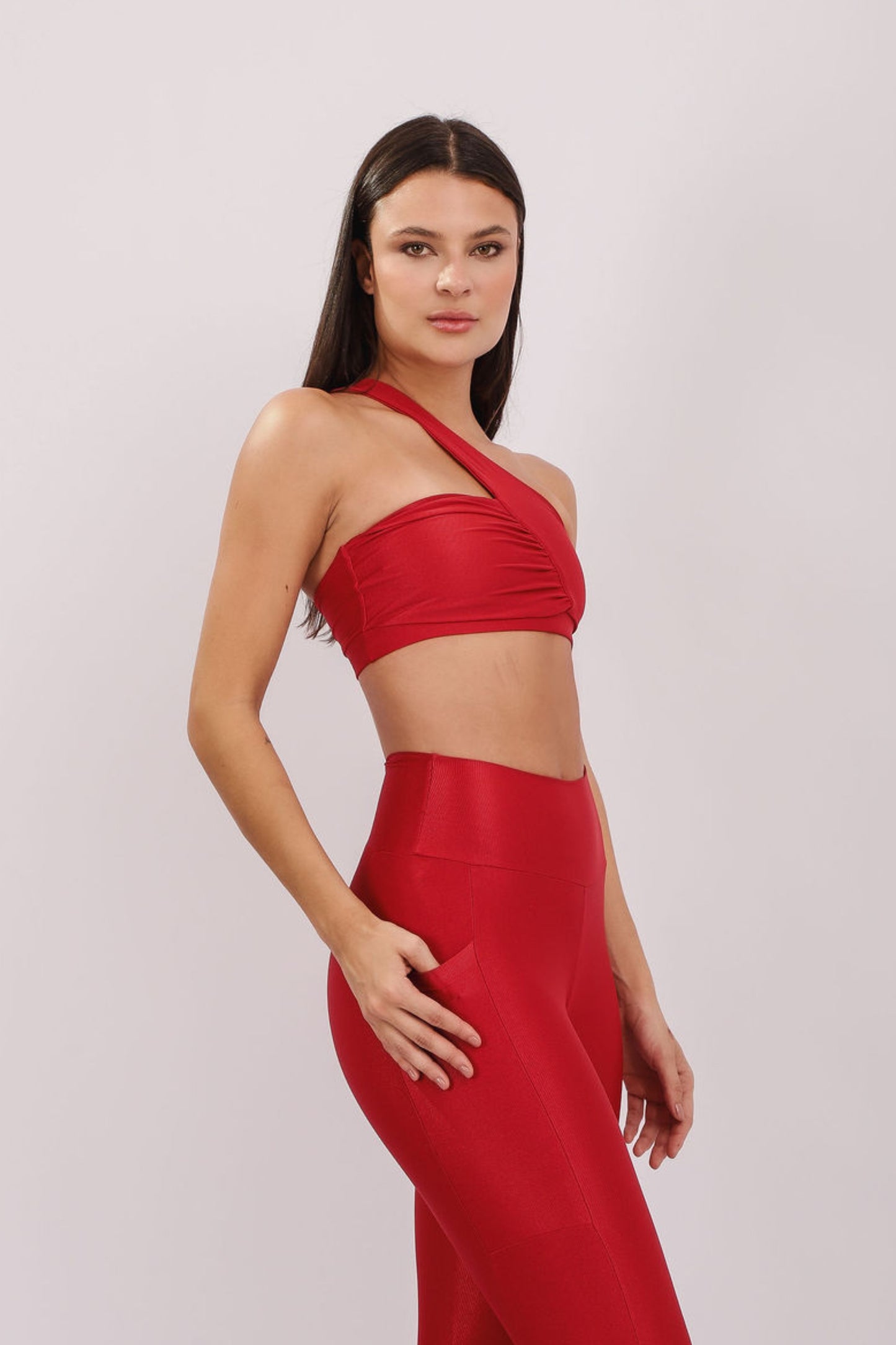 Conjunto Top Unique + Legging Pocket Cherry