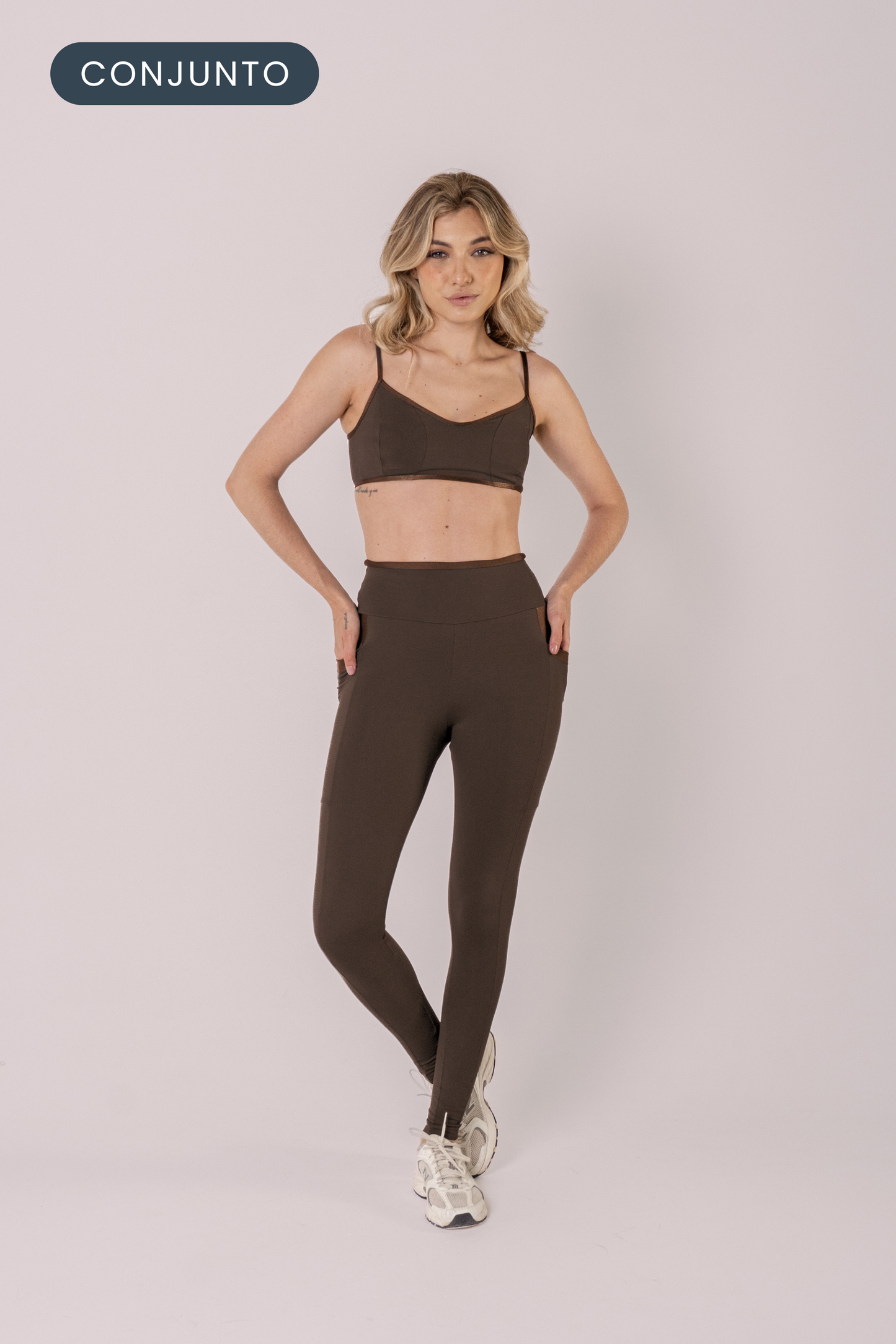 Conjunto Legging Move + Top Slim Brown