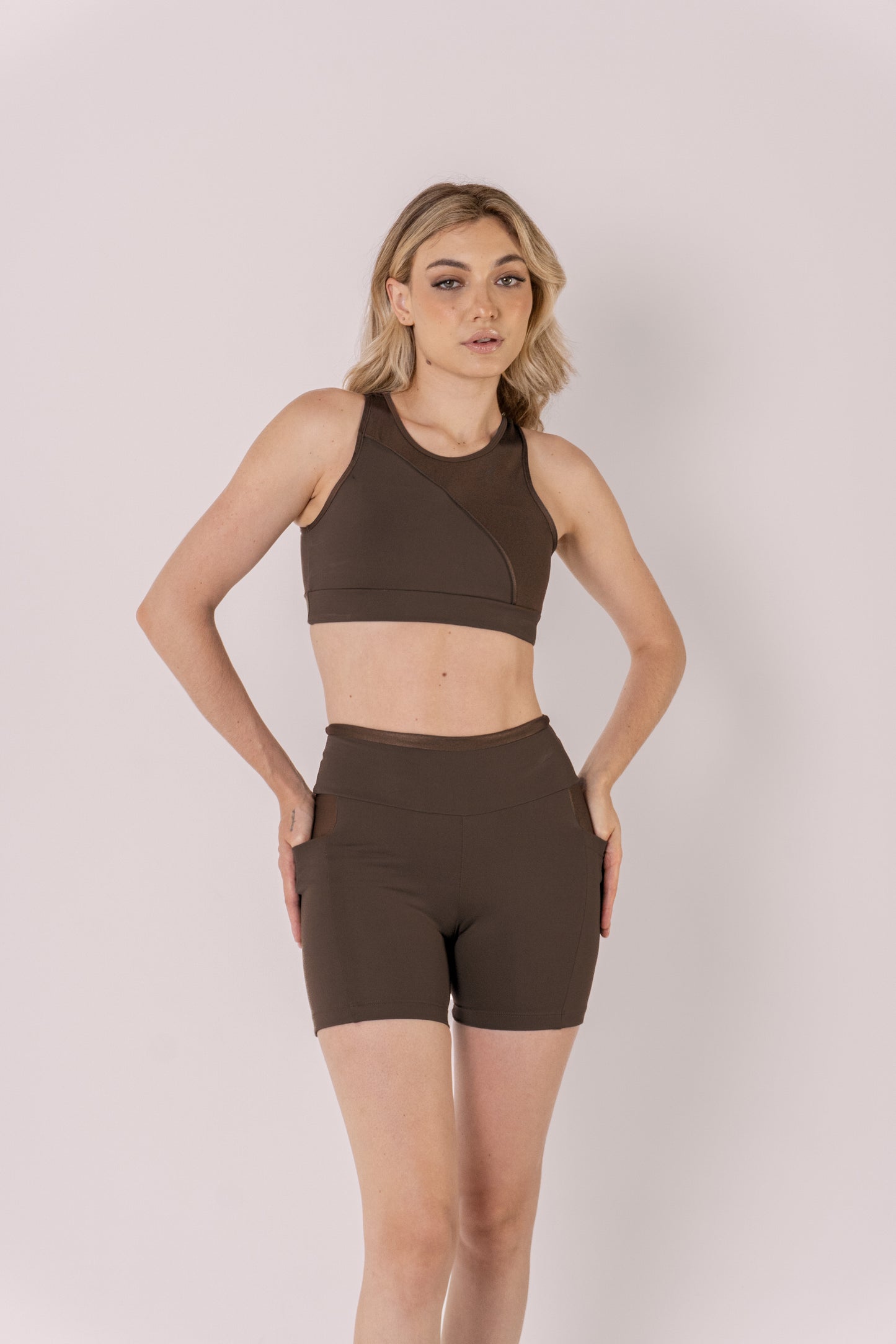 Conjunto Short Move + Top Racer Brown