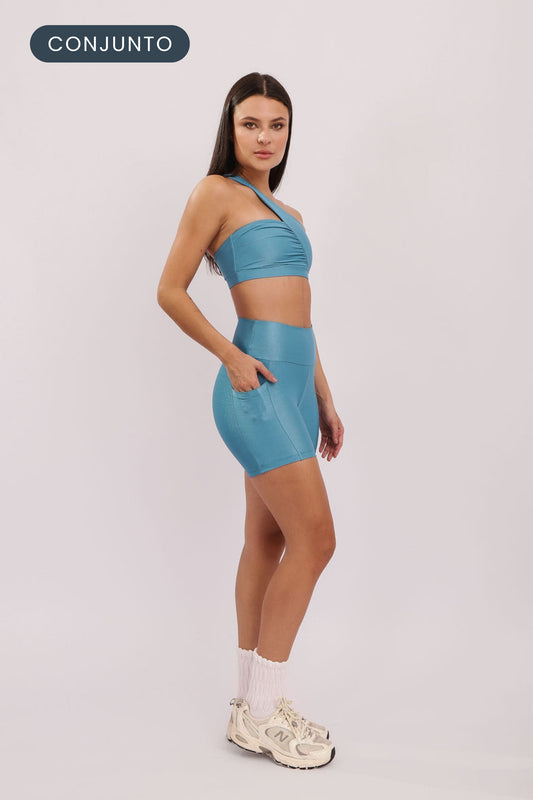 Conjunto Top Unique + Short Pocket Ocean