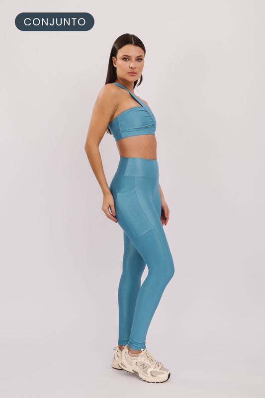 Conjunto Top Unique + Legging Pocket Ocean