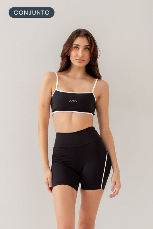 Conjunto Short Contour + Top Strap P&B