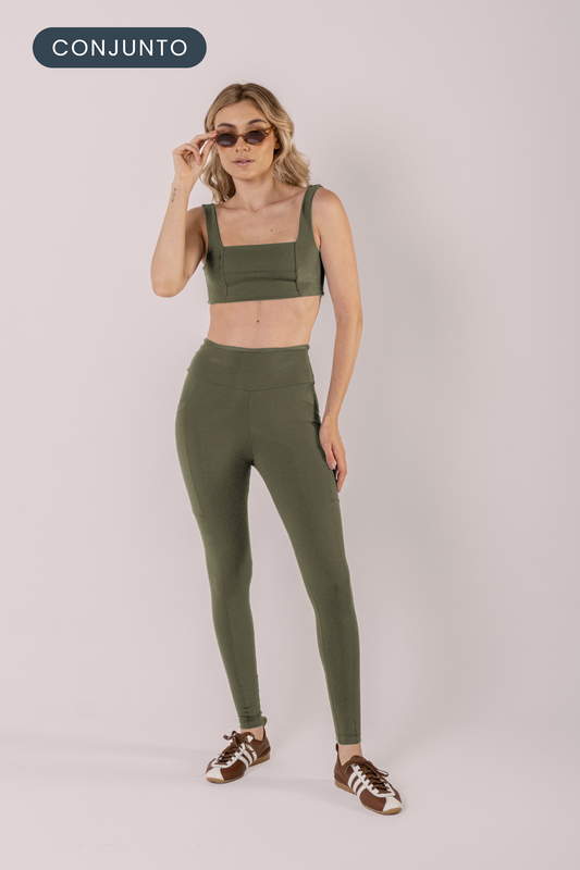 Conjunto Legging Move + Top Move Militar
