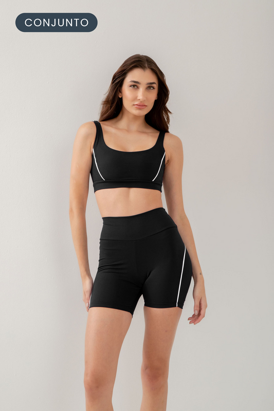 Conjunto Short Contour + Top Wave P&B